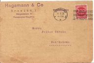 RZESZA NIEMIECKA -karta -WROCŁAW BRESLAU -BAD KUDOWA -obieg 1923 rok