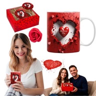 PREZENT NA WALENTYNKI DLA DZIEWCZYNY I CHŁOPAKA KUBEK Z EFEKTEM 3D + GRATIS