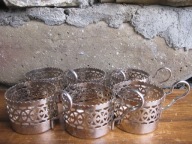 Stare Koszyczki do Szklanek z PRL_ Komplet 6 sztuk_VINTAGE