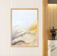 "Uśpione wzgórza" obraz abstrakcyjny 50x70 - certyfikat