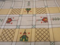 OBRUS SERWETA SERWETKA PŁÓCIENNY SKANDYNAWSKI ORYGINALNY HAFTOWANY