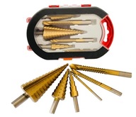 Zestaw wierteł stopniowych HSS powłoka TYTANU 6szt