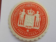 Niemcy - Prusy Urząd Prokuratora przy Sądzie Krajowym w Getyndze - zalepka