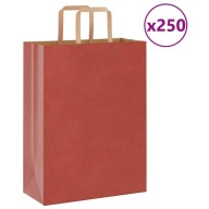 Torby papierowe 250 szt. z uchwytami czerwone 26x12x35 cm vidaXL
