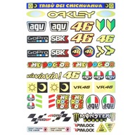 NAKLEJKI NA MOTOR MOTOCYKL ROWER DUŻO NAKLEJEK MONSTER GO PRO MOTO GP AGV