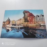 POCZTOWKA STATEK GDAŃSK ŻURAW NAD MOTŁAWĄ DZWIG PORTOWY