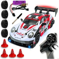 Samochód zdalnie sterowany 4x4 czerwony z driftu LED dla dzieci na prezent