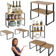 PÓŁKA KUCHENNA STOJĄCA NA BLAT NA PRZYPRAWY NABLATOWA BAMBUSOWA ORGANIZER