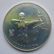 Korea Południowa 10 000 Won 1988 Błędna data powinno być 1987 st.I- Srebro