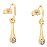 81558 KOLCZYKI 18K POZŁACANE 2W1 33/6 MM maczugi z cyrkoniami