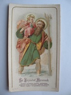 ŚW. KRZYSZTOF PATRON KIEROWCÓW przedwojenny ŚWIĘTY OBRAZEK