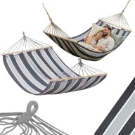 HAMAK OGRODOWY DWUOSOBOWY DUŻY HUŚTAWKA TURYSTYCZNY MOCNY Z DRĄŻKIEM BOHO