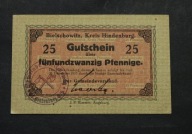 Polska - Bielszowice - Bielschowitz - banknot - 25 Pfennig 1917 rok