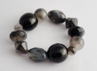 CIEKAWA BRANSOLETA CZARNA SZARA MELANŻ