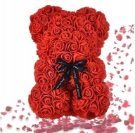 Miś z róż piankowych 25 cm / Prezent Walentynki / Róże / Upominek Miłosny