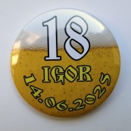 Button przypinka na 18