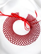 Naszyjnik koralikowy w kolorze bordowym, rękodzieło