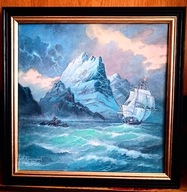 TAJEMNICZA ZATOKA- DUŻY OLEJ, PŁÓTNO 58X58