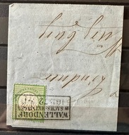 Deutsches Reich Mi2 kas. na kawałku koperty , 80Euro