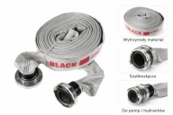 WĄŻ STRAŻACKI DO SZAMBA BRUDNEJ WODY Z SZYBKOZŁĄCZAMI BLACK 30M 2 CALE 52MM