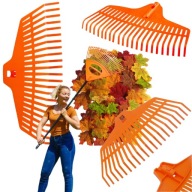 GRABIE DO LIŚCI TRAWY OGRODOWE PLASTIKOWE UNIWERSALNE 23 ZĘBY LEKKIE