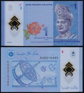 ~ Malezja 1 Ringgit 2017 P-51b Polimer UNC