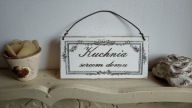 TABLICZKA OBRAZEK,DESKA ZAWIESZKA,KUCHNIA SHABBY