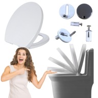 DESKA SEDESOWA WOLNOOPADAJĄCA WYPINANA BIAŁY POLIPROPYLEN UNIWERSALNA WC