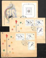 *FDC ROCZNIK 1962 Fi 1149-51 ab + Fi bl 30 kas. 3 szt. MISTRZOSTWA ŚWIATA