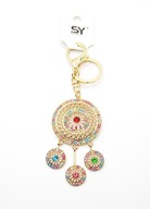 Brelok do torebki kluczy metalowy duży łapacz snów kolorowe cyrkonie nowy