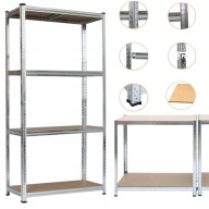 REGAŁ METALOWY MAGAZYNOWY WARSZTATOWY SOLIDNY 4 PÓŁKI 150x75x30cm 500kg