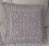 Poszewka szydełkowa 40x40 Poduszka wzór 49 szara