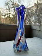 Szkło kolorowe wazon PRL jak Murano