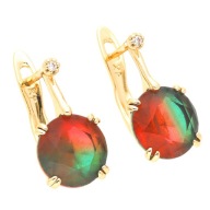 42529 KOLCZYKI 18K POZŁACANE 16/9 MM ALEKSANDRYT