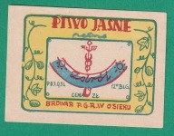 Oświęcim, Osiek, etykieta piwna, Browar lata 50/60? /SZ ziel/