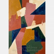 Abstrakcja farba olejna bryły geometria trójkąty obraz na płótnie 58x85 art