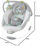 Ingenuity Leżaczek Morrison Wibracje 8 Melodii Słoń Lew do 9 kg