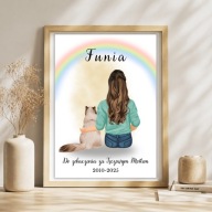 Plakat PDF do druku Pamiątka z Twoim psem/kotem Personalizowany portret