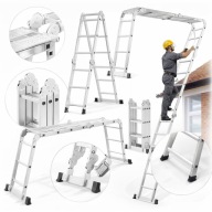 DRABINA ALUMINIOWA PRZEGUBOWA 4x4 WIELOFUNKCYJNA PODEST 5,6 150KG BUDOWLANA