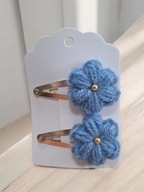 Spinki spineczki do włosów szydełkowy kwiatek 2 szt.