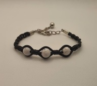 Sznurkowa bransoletka handmade z howlitu