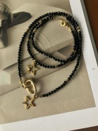 Naszyjnik z Kamieni Naturalnych Czarny Turmalin Gwiazdka Prezent 42cm