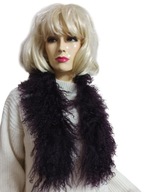 SZAL FUTRO Z LAMY piękny kolor oberżynowy 85