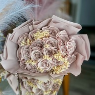 Wieczny bukiet róż. Lśniące duże róże 19 szt 60cm Prezent