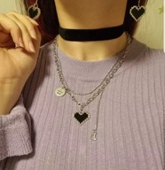 Choker vintage, gotyk, czarny pasek