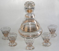 KARAFKA + KIELISZKI- 1 + 5 wódka, nalewka ZŁOTE PASKI