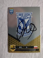 Karta panini autograf Lech Poznań Fifa 365 trener John van der Brom Herb