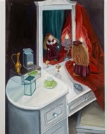 OBRAZ DZIEWCZYNKA AKRYL PŁÓTNO LALECZKA MAGIA MAGICZNA SZTUKA SERCE barok