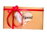 BOX prezentowy KOCYK DO WÓZKA 50x75cm wafel HAFT METRYCZKA+poduszka CHRZEST