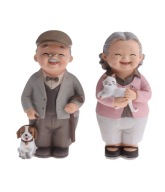 Figurka babcia i dziadek 13 cm prezent na dzień babci i dziadka komplet 2